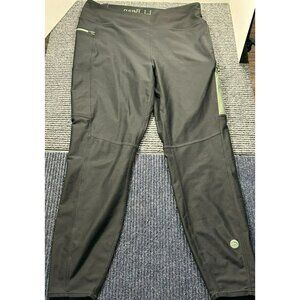 L.L. Bean Women's Black & Olive Outdoor Active Leggings With Pockets L